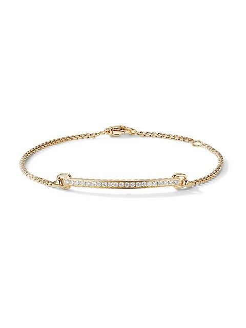 Petite Pavé Station Chain Bracelet with Diamonds in 18K Gold | Saks Fifth Avenue