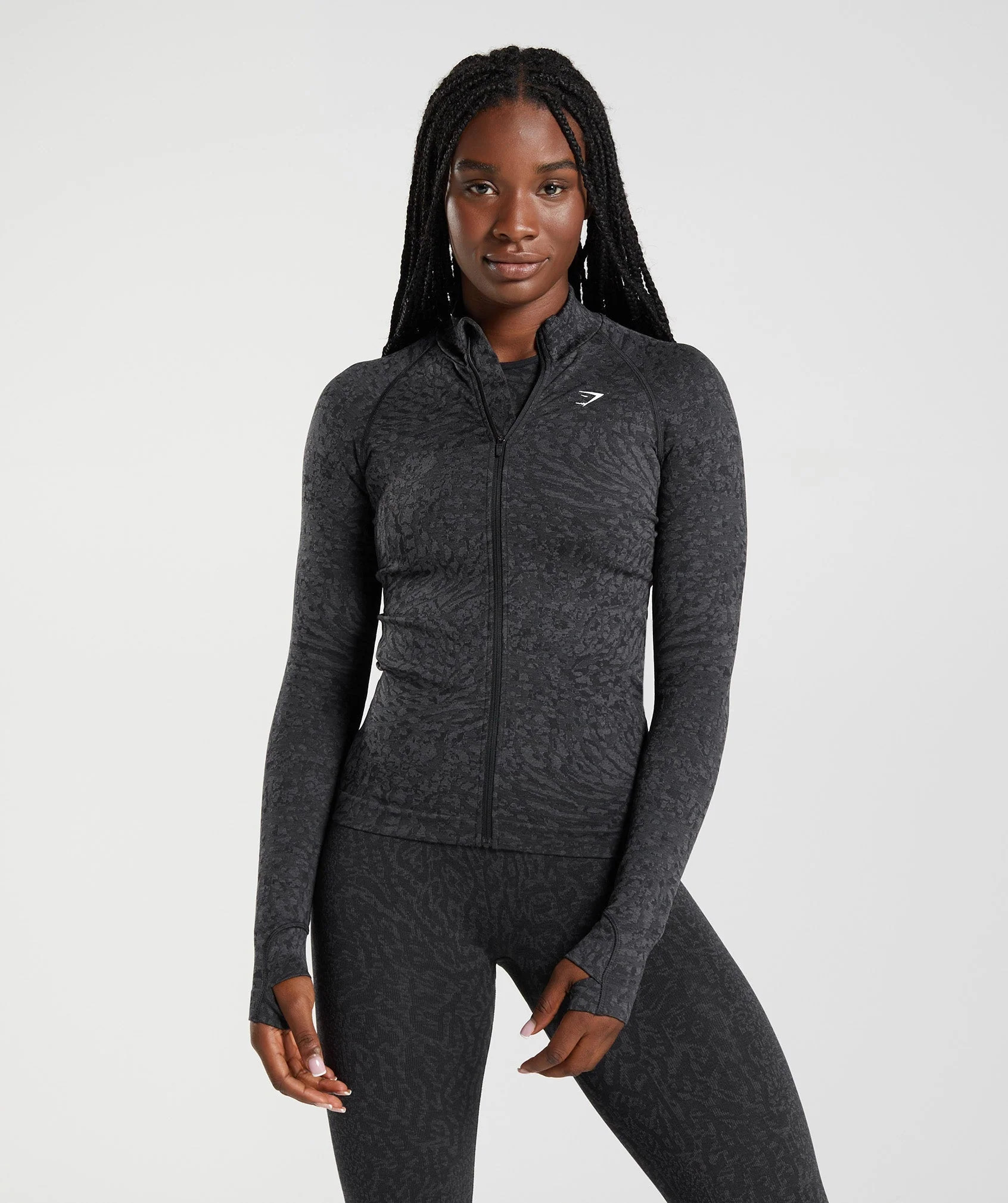 Gymshark Adapt Animal Zip Through - Wild | Black | Gymshark (Global)