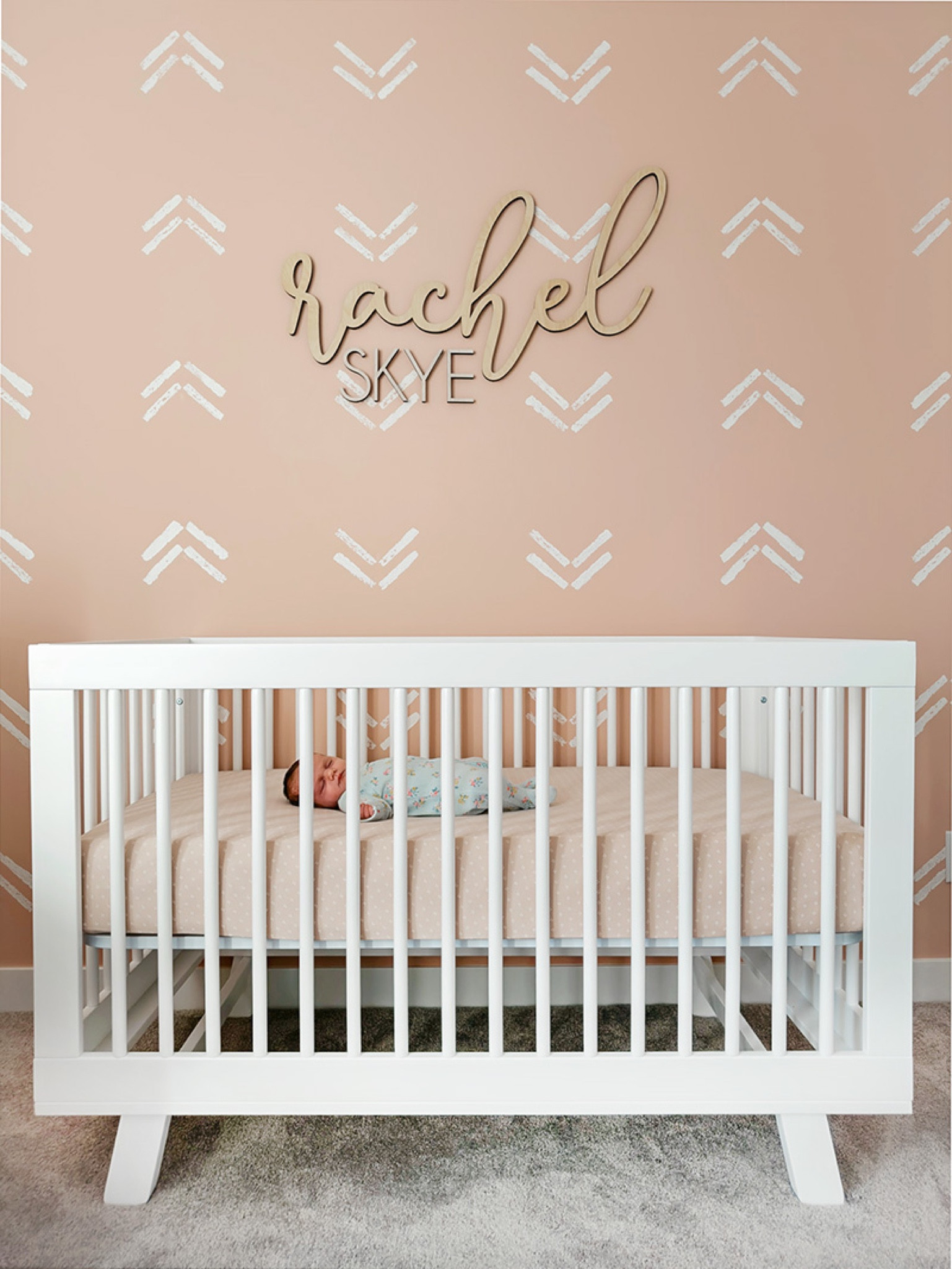 Baby girl nursery ideas, dusty pink nursery, dusty rose nursery, white crib, boho nursery, wooden nursery name sign, dusty rose crib sheets

#LTKbaby #LTKhome