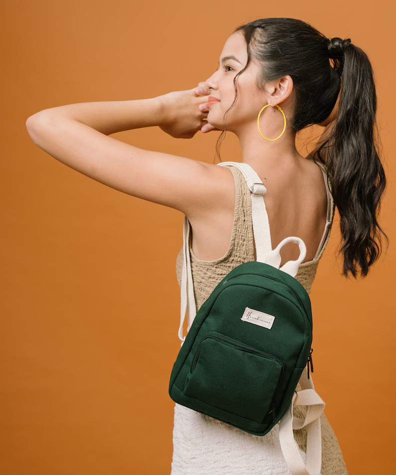 Vanie Canvas Backpack Mini Backpack for Women Teens Gift - Etsy | Etsy (US)