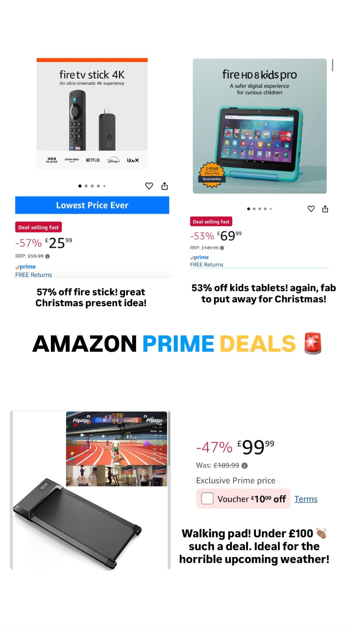 Fire stick, kids tablet & walking pad! Insane deals for Amazon prime! Don’t miss out! 

Amazon prime! 

 #LTKxAmazon

#LTKhome #LTKuk #LTKwinter