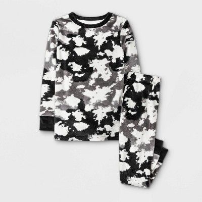 Toddler Boys&#39; Tie-Dye Tight Fit Pajama Set - Cat &#38; Jack&#8482; Black 3T | Target