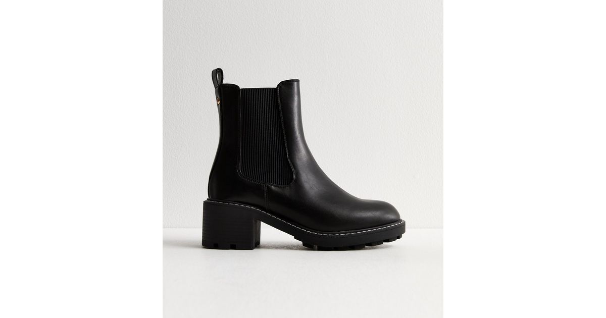 Wide Fit Black Chunky Chelsea Boots | New Look | New Look (UK)