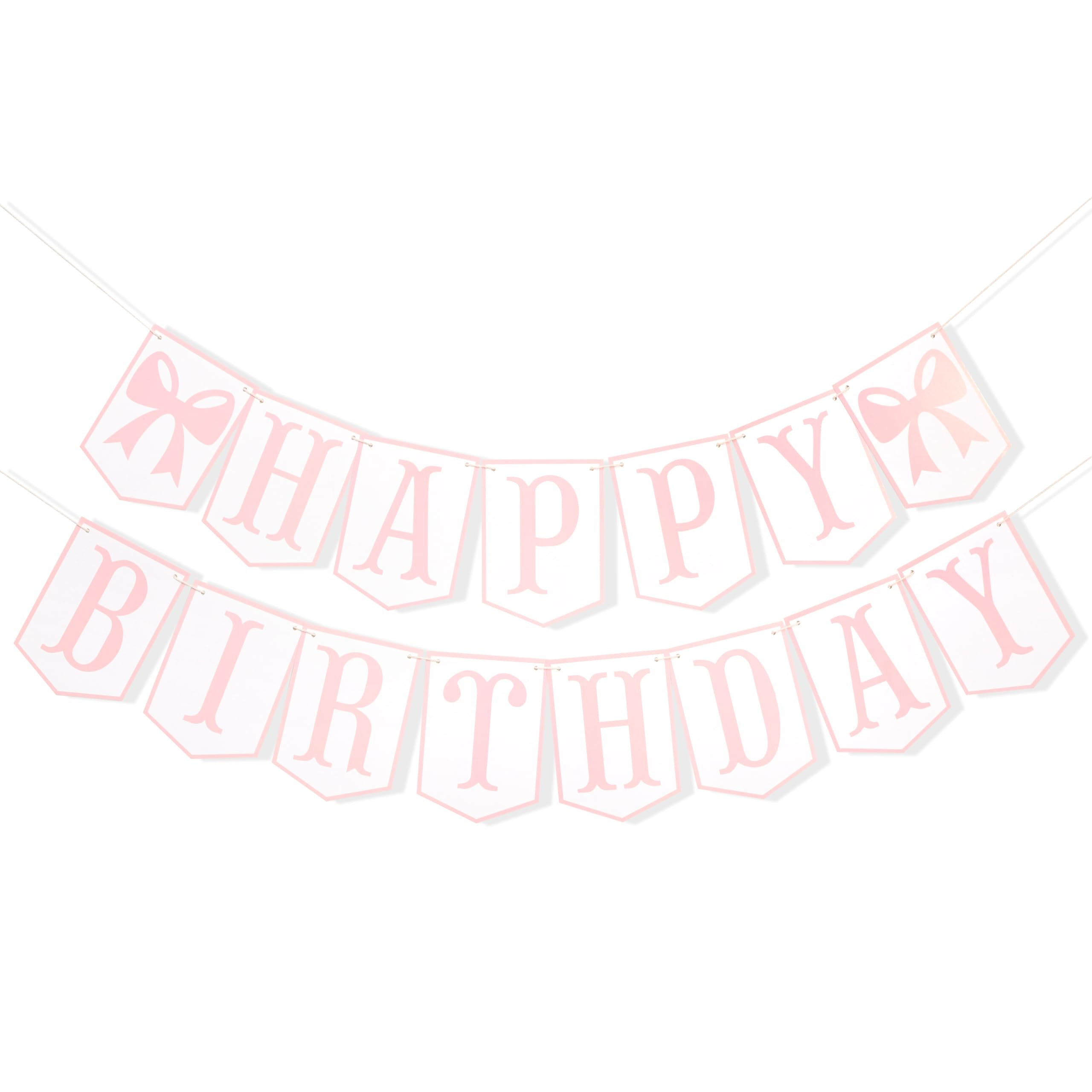 Happy Birthday Bow Girl Banner - Bow 1st Birthday Decoration,Pink First Bow Happy Birthday Banner... | Amazon (US)