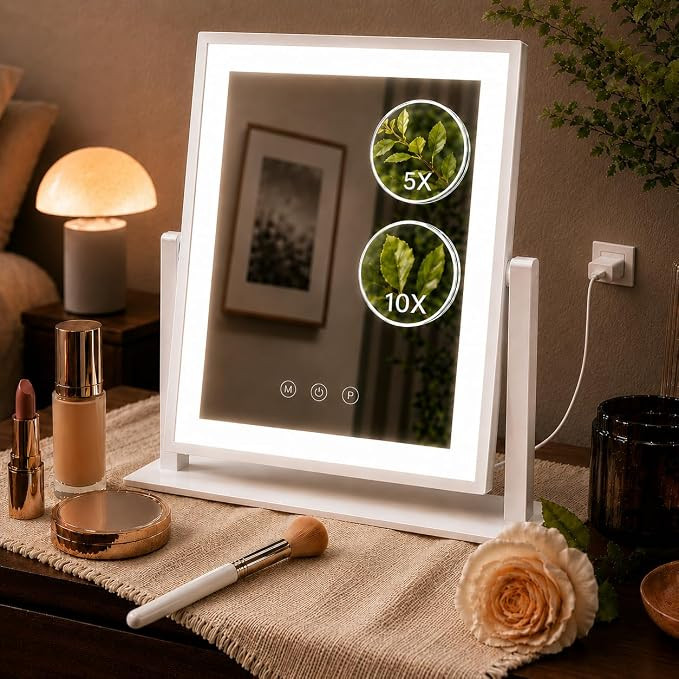 DECADENCE 14.1 Inch LED Vanity Makeup Mirror with Lights for Women and Mom, 10X/5X Detachable Mag... | Amazon (US)