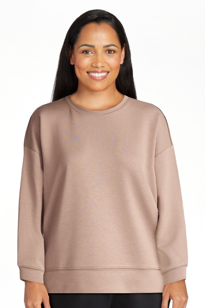 Scoop Women's and Women's Plus New Scubaknit Cropped Sweatshirt with Drop Sleeves, Sizes XS-4X | Walmart (US)