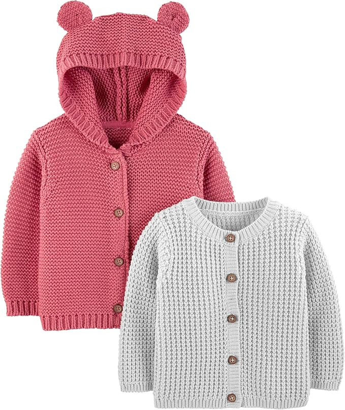 Simple Joys by Carter's Unisex Babies' Knit Cardigan Sweaters, Pack of 2 | Amazon (US)