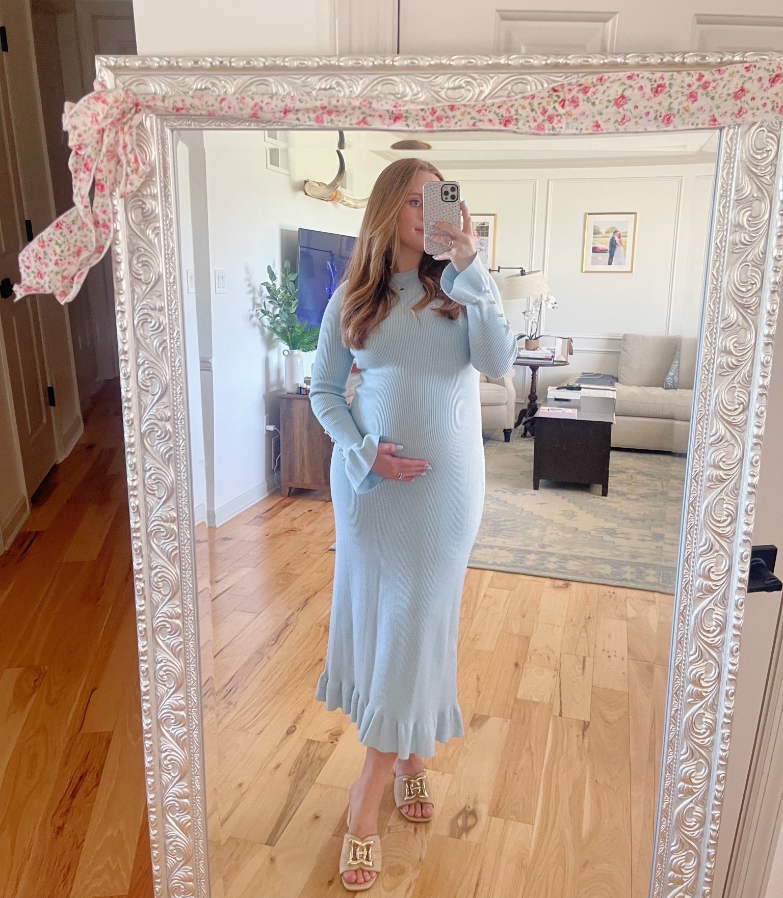 The most beautiful and comfortable maternity dress. Perfect for a baby shower!🩵

#LTKmomlife #LTKootd #LTKBaby