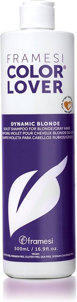 FRAMESI Color Lover Dynamic Blonde Purple Shampoo, Sulfate Free Shampoo, Color Treated Hair | Amazon (US)
