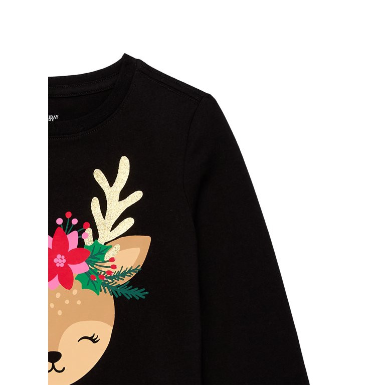 Holiday Time Christmas Toddler Graphic Tee with Long Sleeves, Sizes 12M-5T | Walmart (US)