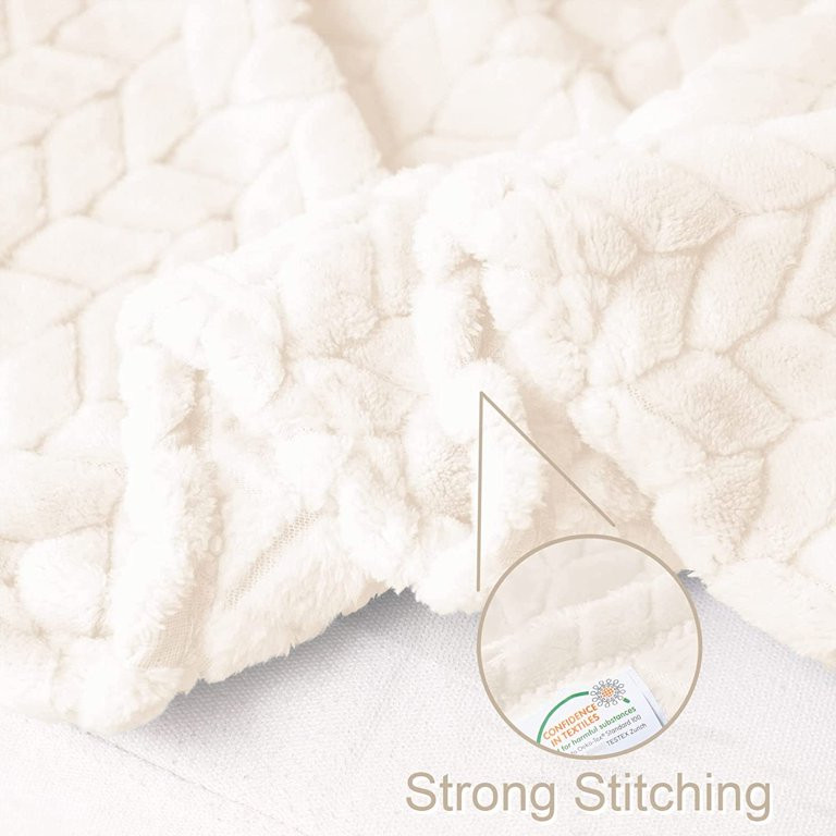 Exclusivo Mezcla Large Flannel Fleece Throw Blanket, Jacquard Weave Leaves Pattern (50" x 70", Of... | Walmart (US)