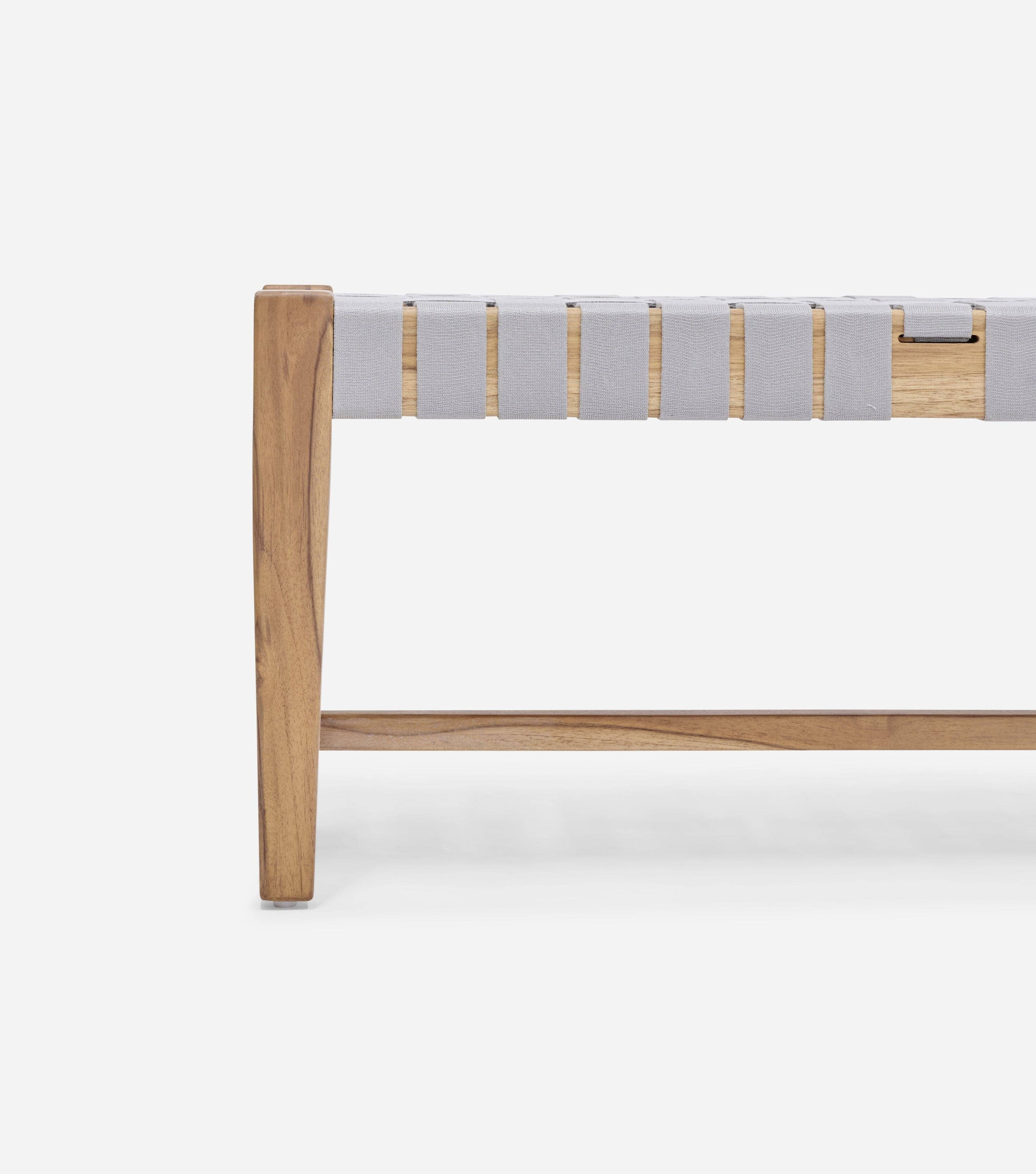Santa Cruz Bench | Light Grey Outdoor Straps | Masaya Co