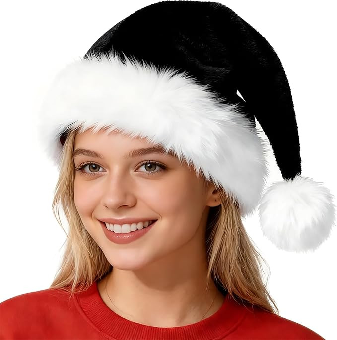 Long Christmas Santa Hat Adults Plush Xmas Hats for Christmas New Year Festive Party Supplies | Amazon (US)
