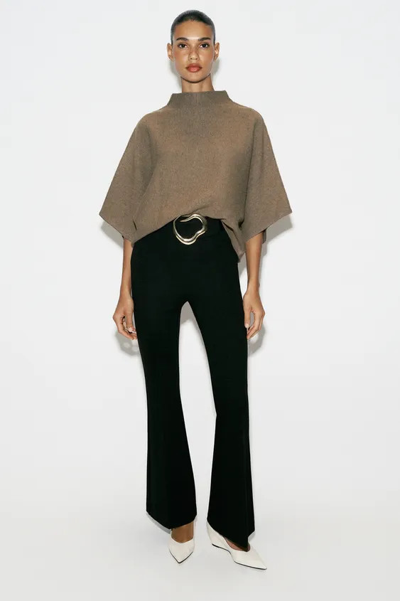 WIDE SLEEVE KNIT SWEATER | Zara US