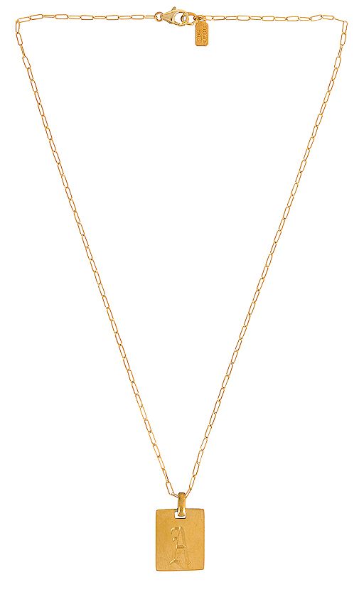 Electric Picks Jewelry Say My Name Initial Necklace in Metallic Gold. - size F (also in B,D,E,G,H,I, | Revolve Clothing (Global)