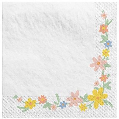 30ct Floral Disposable Beverage Napkins - Spritz™ | Target