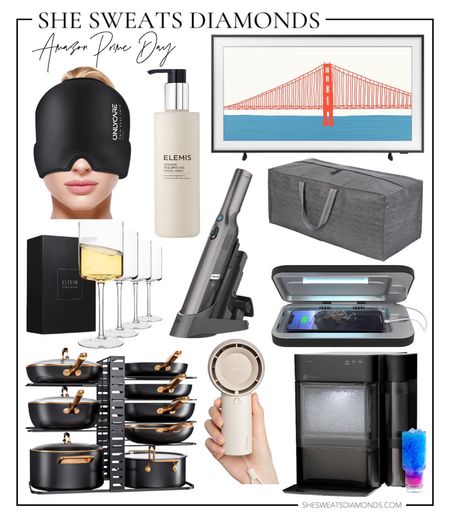 Amazon Prime Day is coming up! Whether they make the sale or not, here are my Prime Day picks: head wrap for migraines, Frame TV, handheld vacuum, cell phone sanitizer, pots and pans organizer, sturdy moving bags, pebble ice maker, wine glasses, portable fan, and face wash. 

#LTKhome #LTKunder100 #LTKsalealert