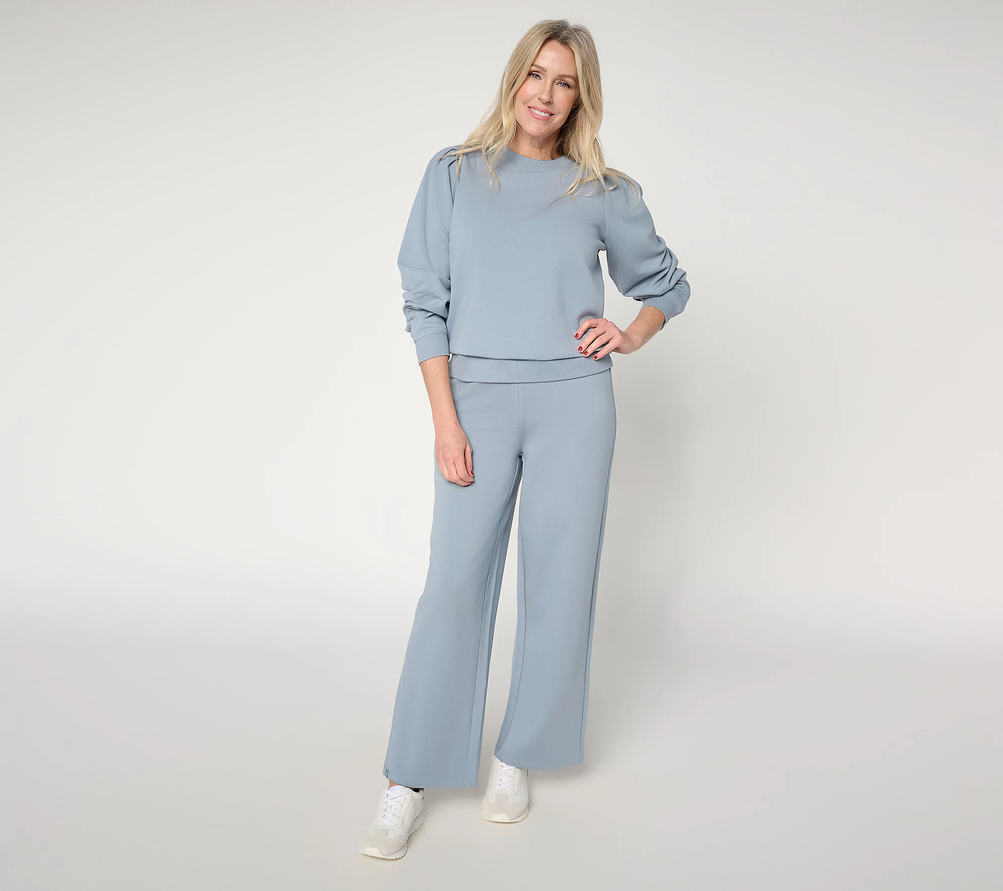As Is Barefoot Dreams Reg. Brushed Luxe Loung Sleeve & Pant | QVC