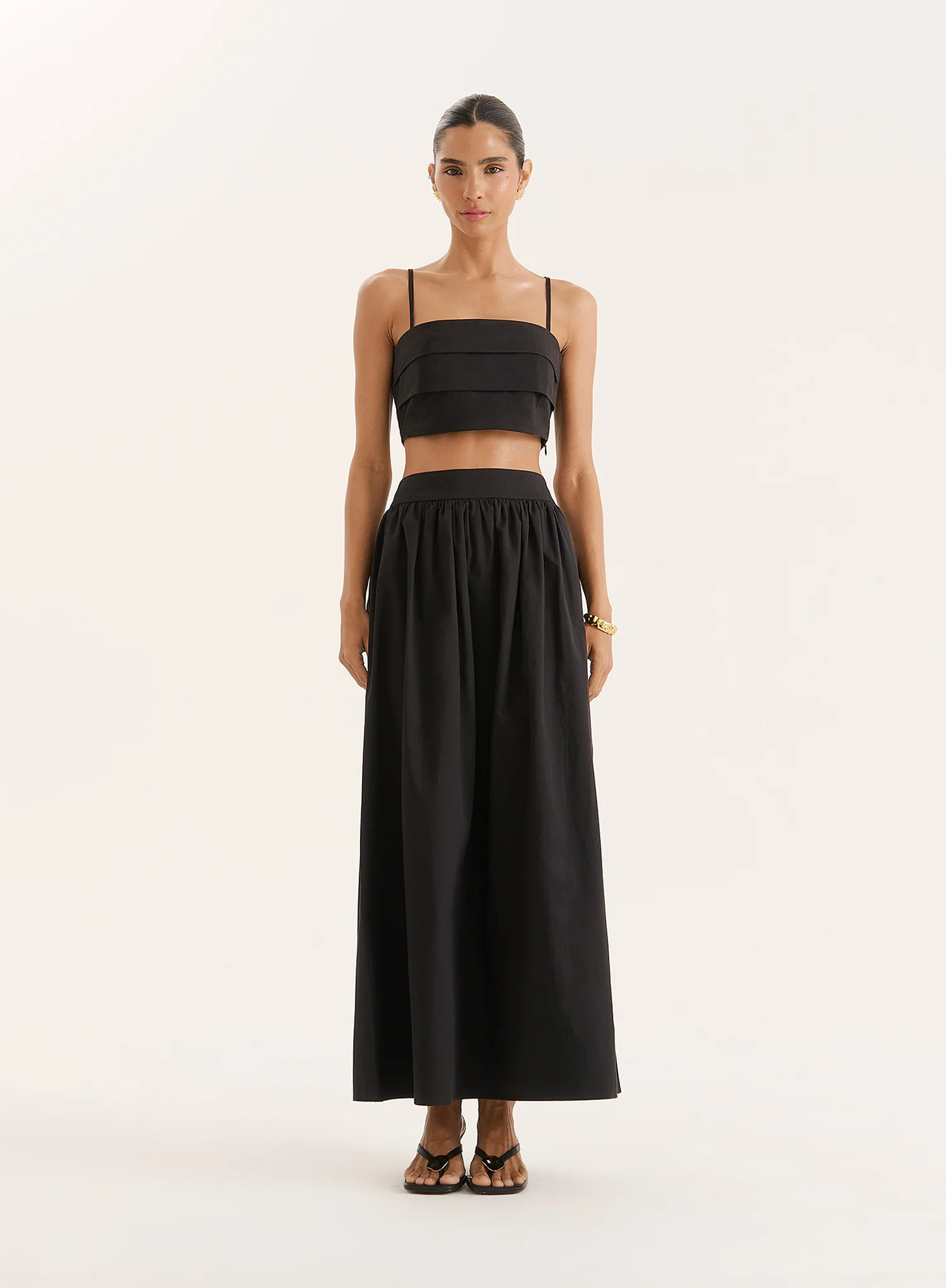Black Cotton Maxi Skirt- Marina | 4th & Reckless