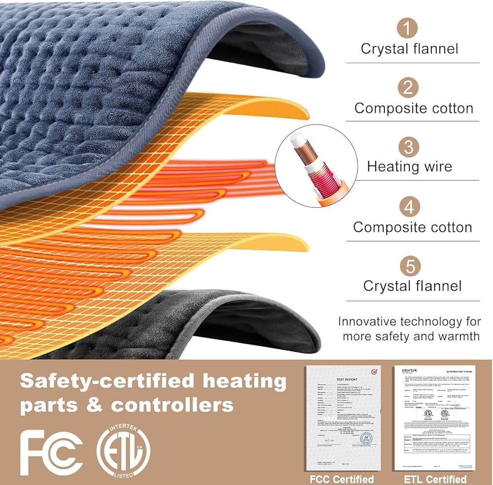 VAAGHANM Heating Pad: 33 x 17 inches Electric Heating Pad for Back Pain Relief -Extra Large Heat ... | Amazon (US)