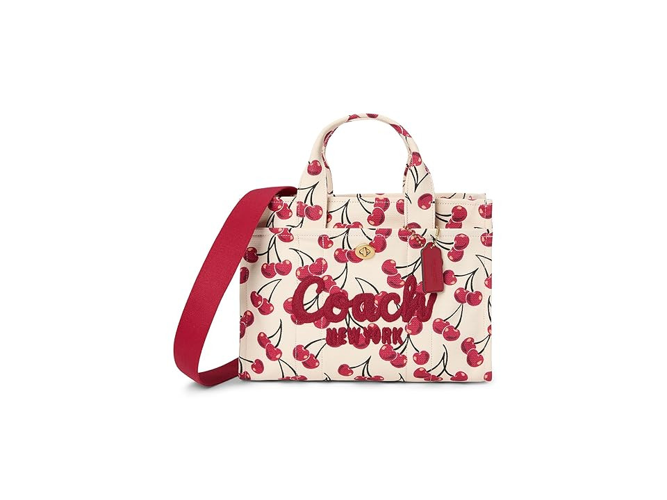COACH Cargo Tote Bag with Cherry Print Tote Handbags Chalk, Fabric/Canvas | Zappos