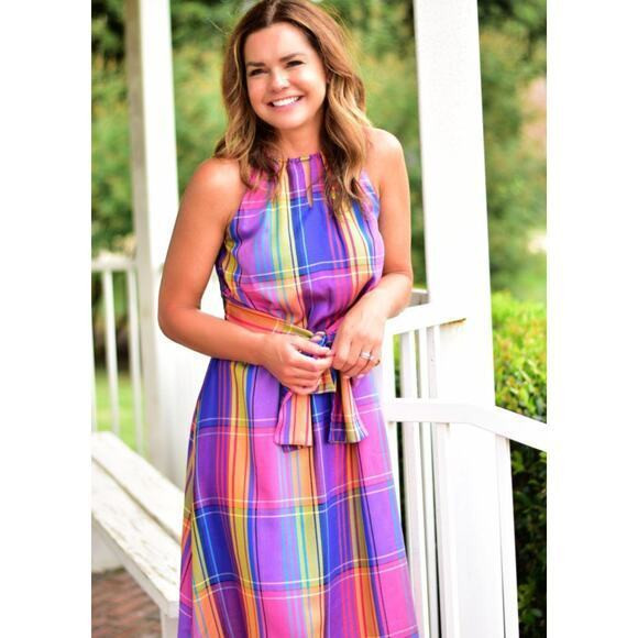 New! Ann Taylor Petite Madras Plaid Belted‎ Halter Dress, size 2P | Poshmark