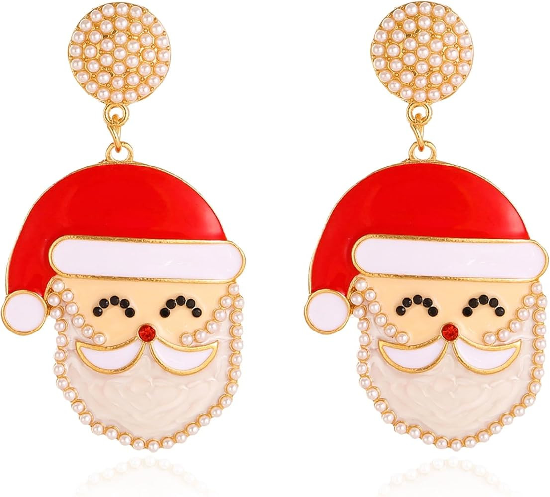 Christmas Earrings for Women Holiday Earrings Colorful Light Bulbs Bow Cane Santa Jingle Bell Chr... | Amazon (US)