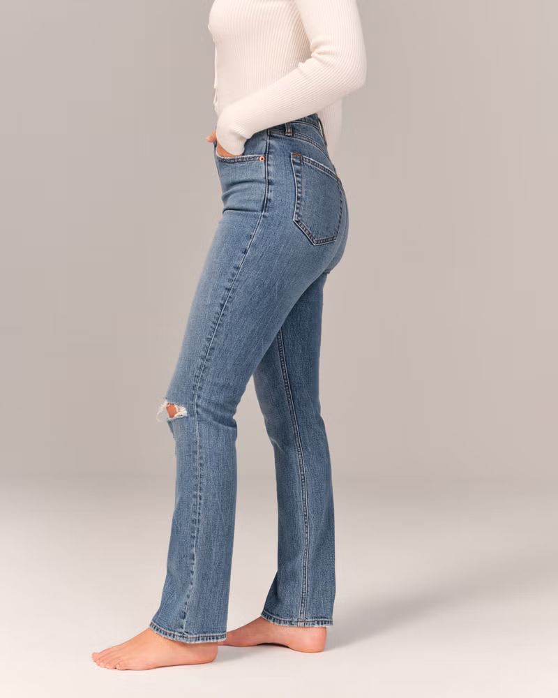 Curve Love Ultra High Rise 90s Slim Straight Jean | Abercrombie & Fitch (US)