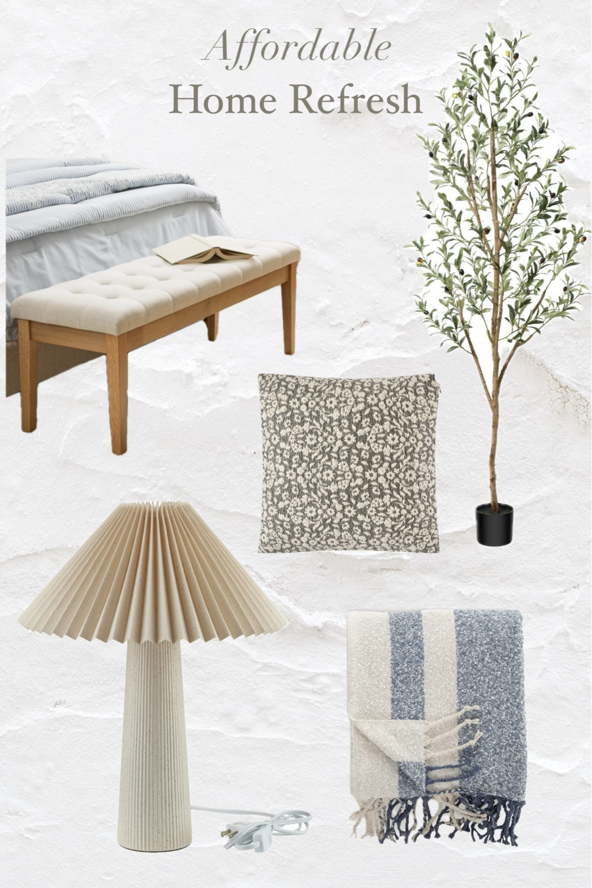 Affordable home decor finds. Some are in great sale like the faux olive tree and bench! 


#LTKHome #LTKFindsUnder50 #LTKSummerSales