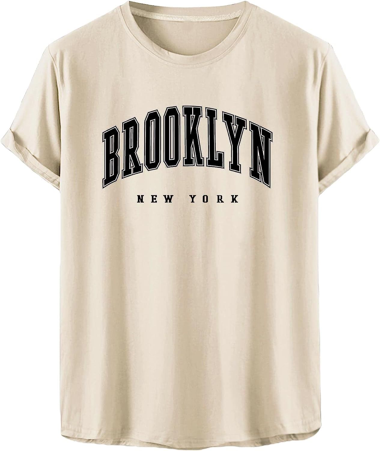 SOLY HUX Men's Brooklyn Letter Print Short Sleeve T Shirt Tee Top | Amazon (US)