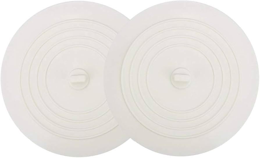 V-TOP Tub Stopper 2 Pack, 6 inches Large Silicone Drain Plug Hair Stopper Flat Suction Cover for ... | Amazon (US)