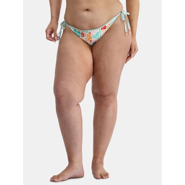 No Boundaries Surf Kitschy Side Tie String Bikini Bottoms, Women's | Walmart (US)