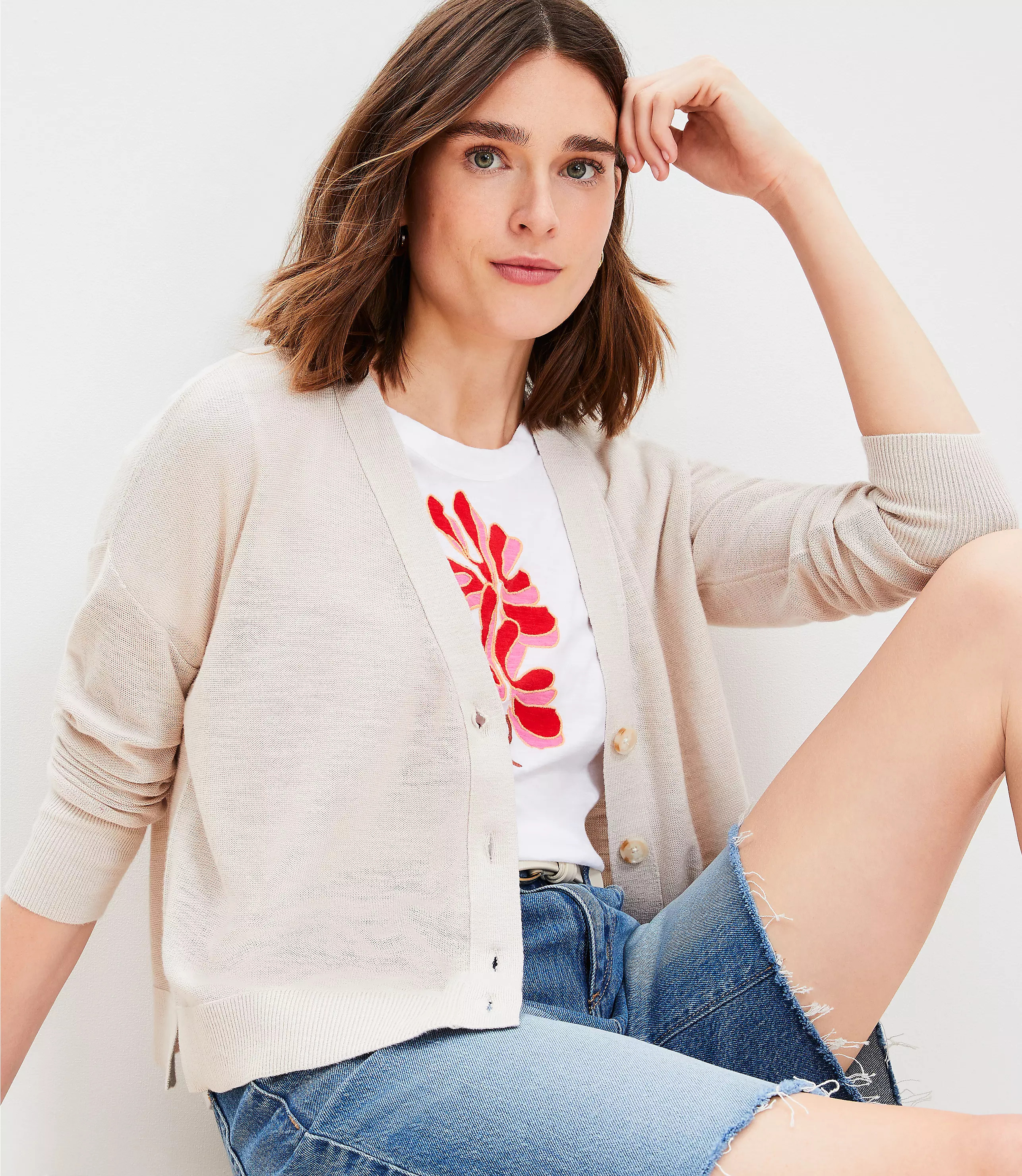 Drop Shoulder Cardigan | LOFT