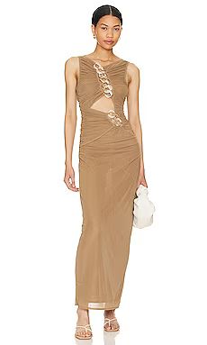 L'Academie Emeraude Maxi Dress in Umber Brown from Revolve.com | Revolve Clothing (Global)