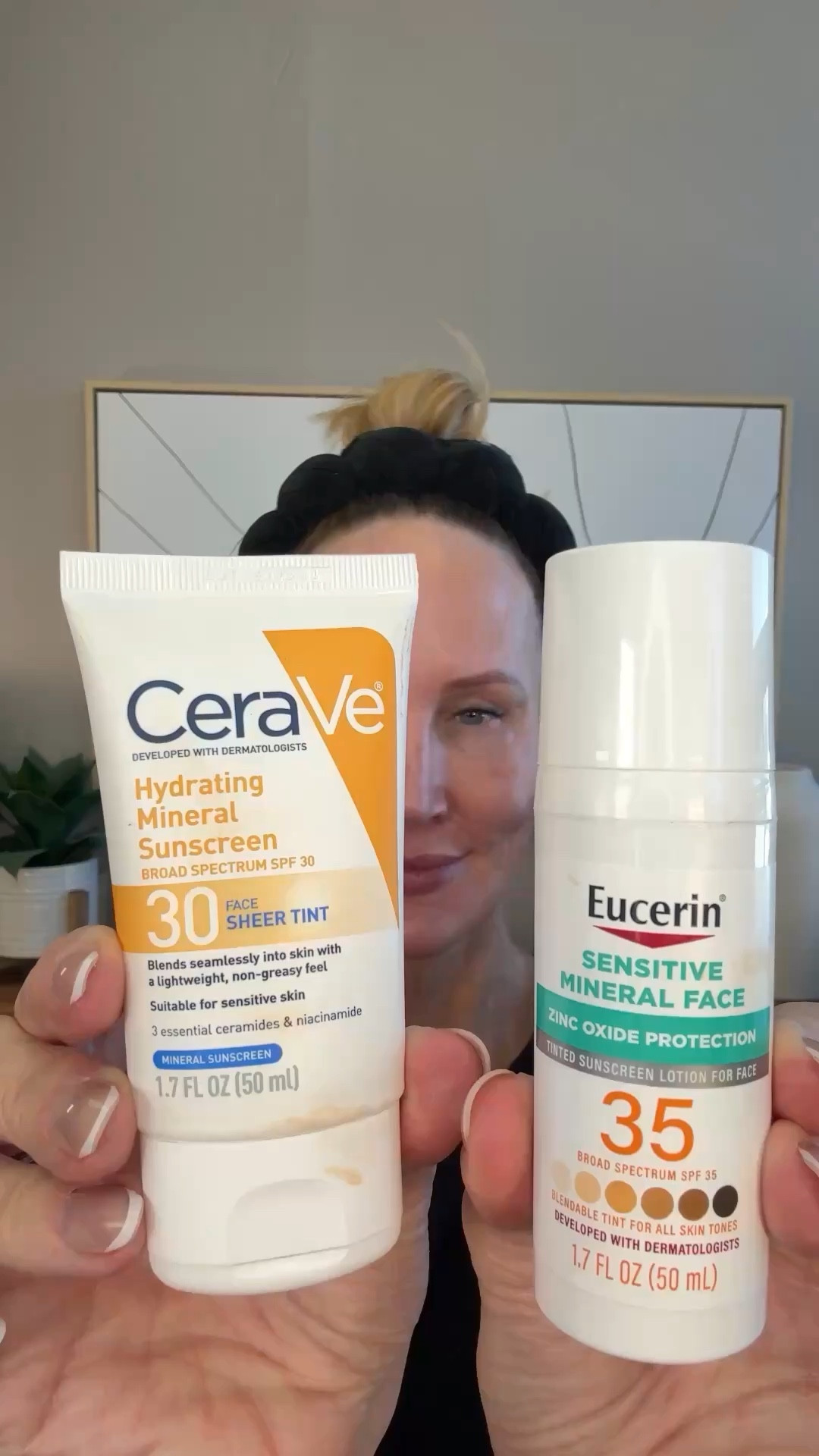 Eucerin Tinted Sunscreem VS. CeraVe Tinted Sunscreen ❤️ 

#sunscreen #tintedsunscreen #SPF #skincare #antiaging 
