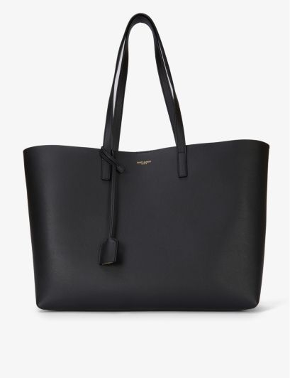 Womens Black Logo-print Large Leather Tote bag L | Selfridges