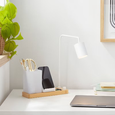 Desk Lamp with Wireless Charging and Storage (Includes LED Light Bulb) - Brightroom™: Table Lam... | Target