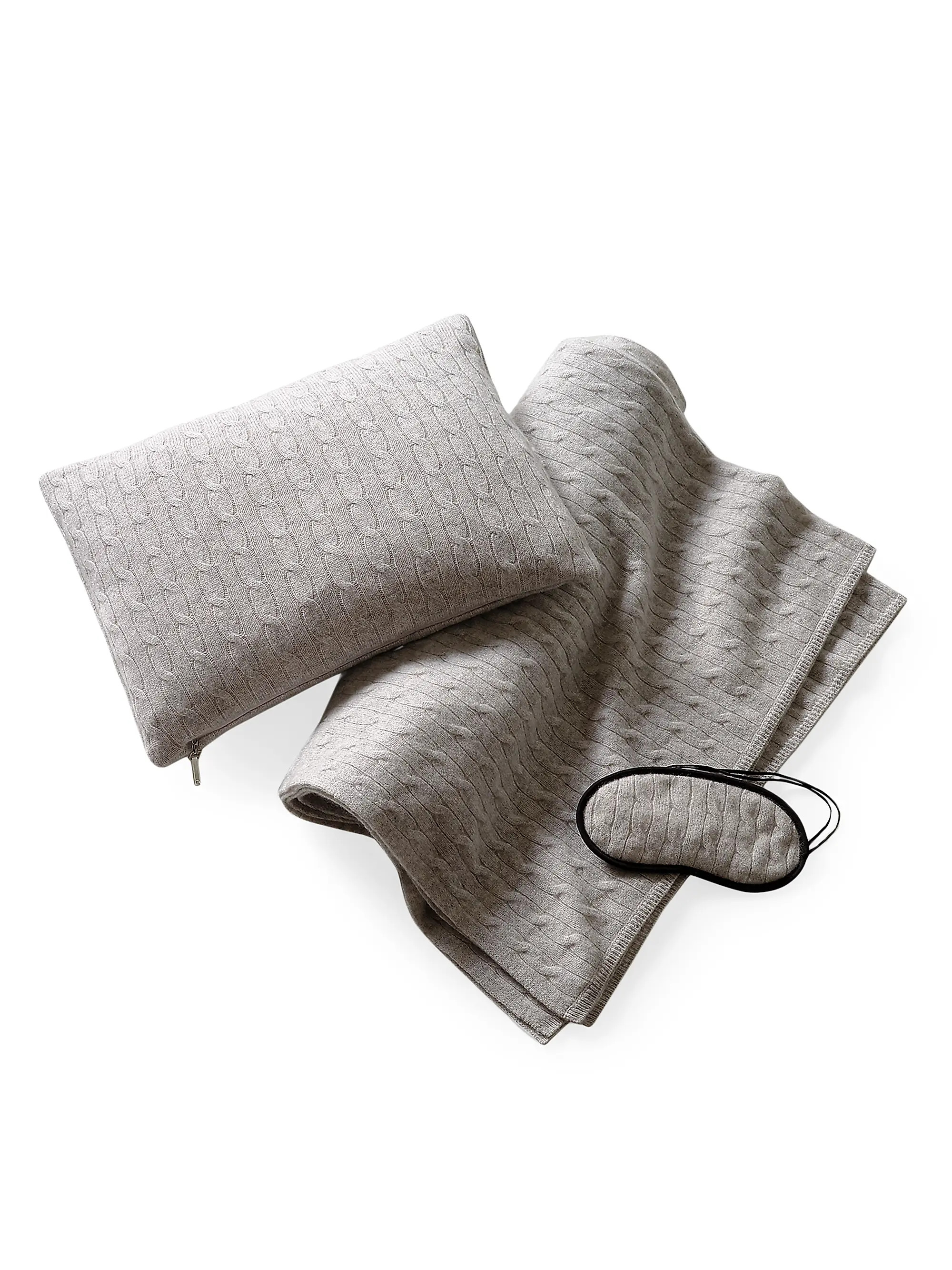 Cable-Knit Cashmere 3-Piece Travel Set | Saks Fifth Avenue