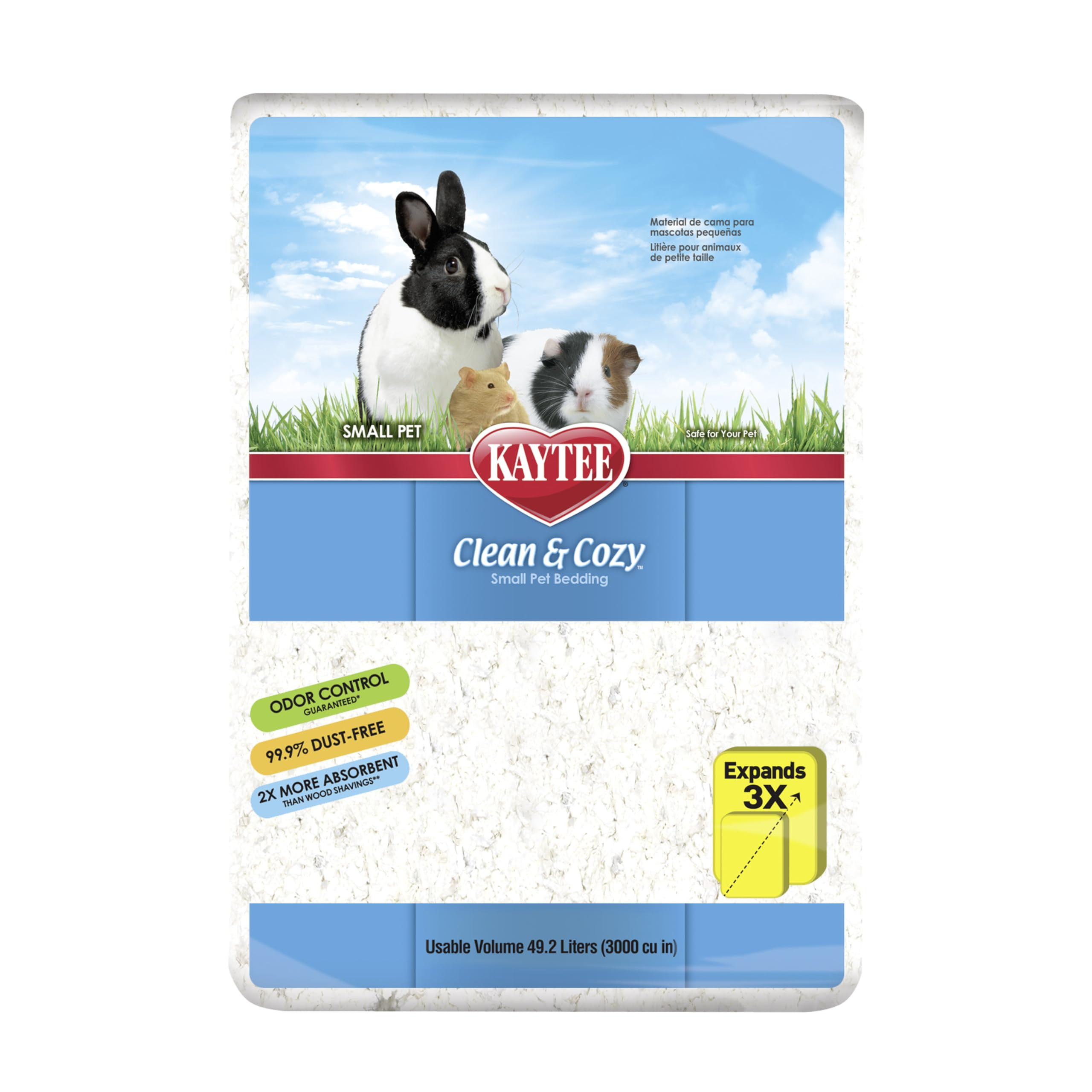 Kaytee Clean & Cozy White Paper Bedding, Made for Small Animals, 49.2 Liters | Amazon (US)