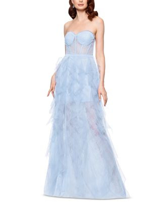 Strapless Lace Tulle Ruffle Gown - Exclusive | Bloomingdale's (US)