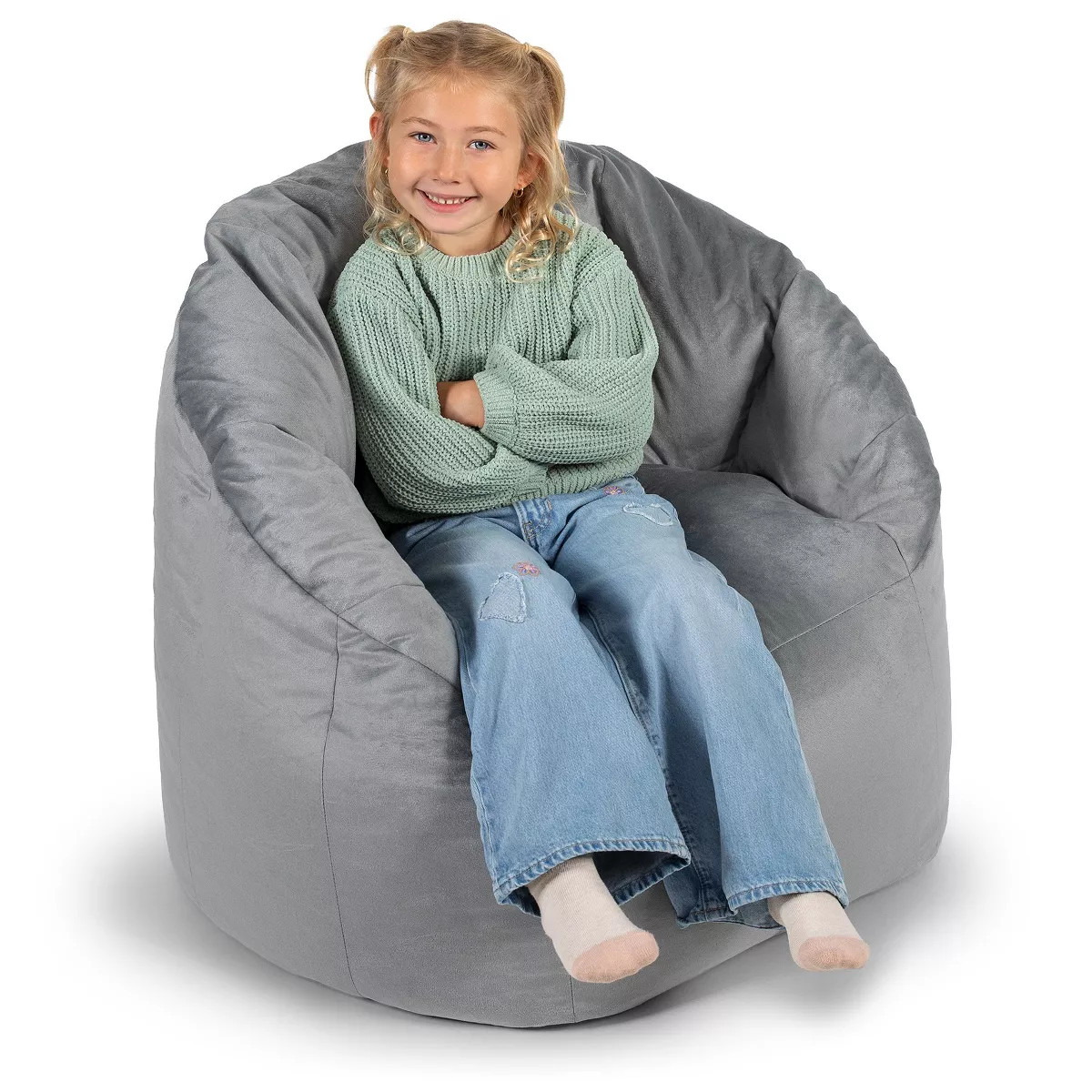 Big Joe Milano Bean Bag Chair, Plush Soft Polyester, Gray | Target