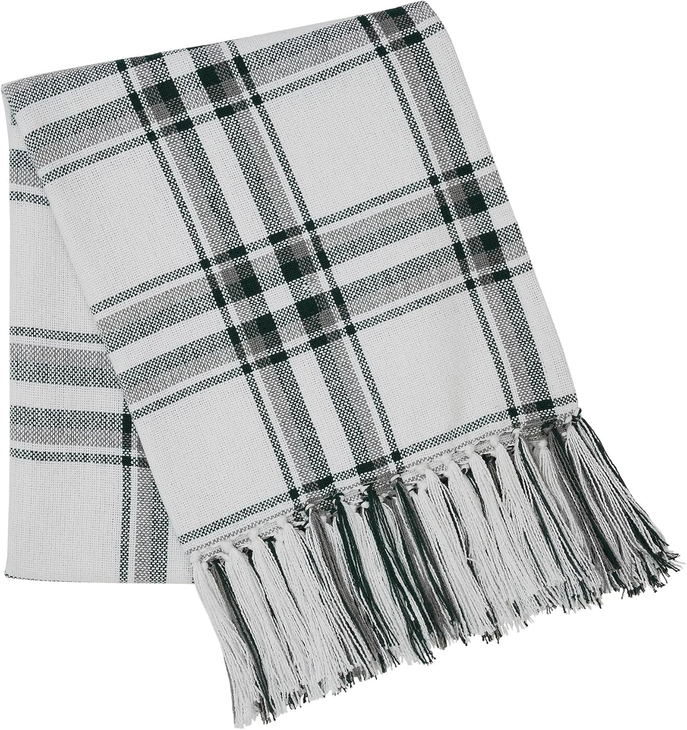 VHC Brands Christmas Decorations for Living Room Couch Sofa Bedding Harper Plaid Green White Wove... | Amazon (US)