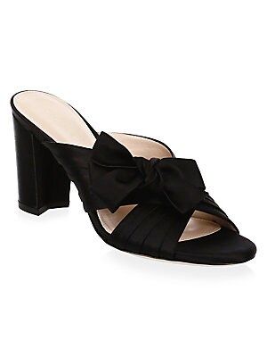 Stuart Weitzman Women's Ribbon Satin Sandals - Black - Size 6.5 | Saks Fifth Avenue