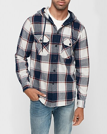 Plaid Hooded Flannel | Express