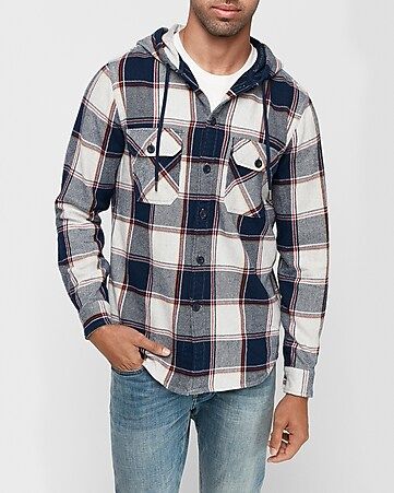 Plaid Hooded Flannel | Express