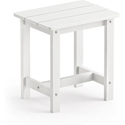 Outdoor Side Table, HDPS Small Outdoor Adirondack Side Tables, Outside End Table for Patio, Porch, Deck, Weather Resistant/Easy Maintenance, White | Wayfair North America