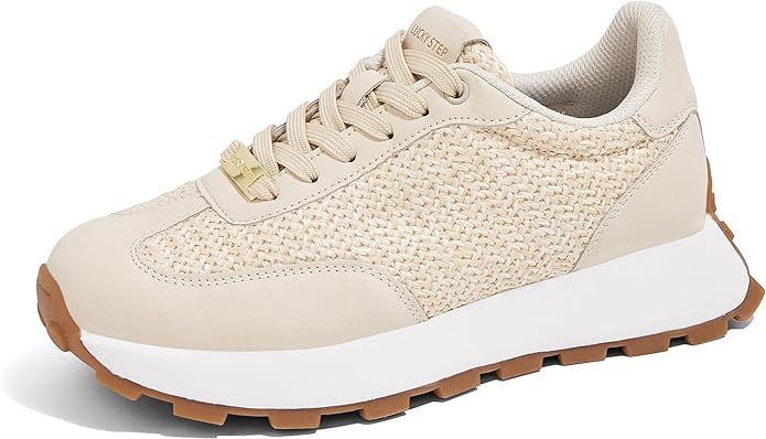 LUCKY STEP Women's Platform Fashion Sneakers Retro Classic Trainers Casual Lace-up Stylish Tennis... | Amazon (US)