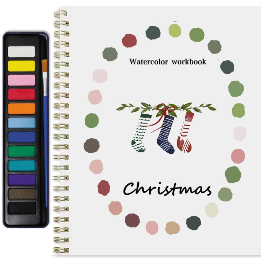 Watercolor Workbook for Adults & Beginners: 12 Colors Paint Set with Brush, Foldable Painting Kit... | Amazon (US)