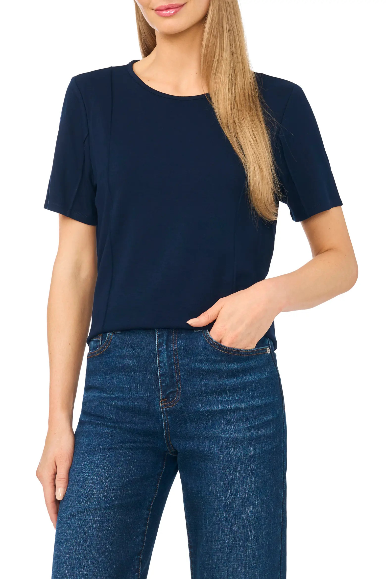 Halogen® Princess Seam Short Sleeve Top (Women) | Nordstrom | Nordstrom