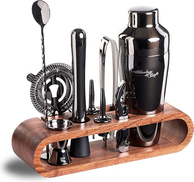 Mixology Bartender Kit: 10-Piece Bar Tool Set with Mahogany Stand | Perfect Home Bartending Kit a... | Amazon (US)
